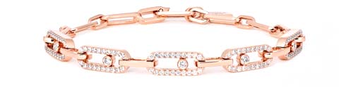 Move Uno 18-karat rose gold diamond bracelet – Messika